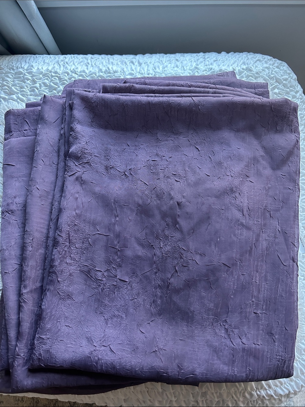 Purple Crinkle Curtain Panels, 5 panels